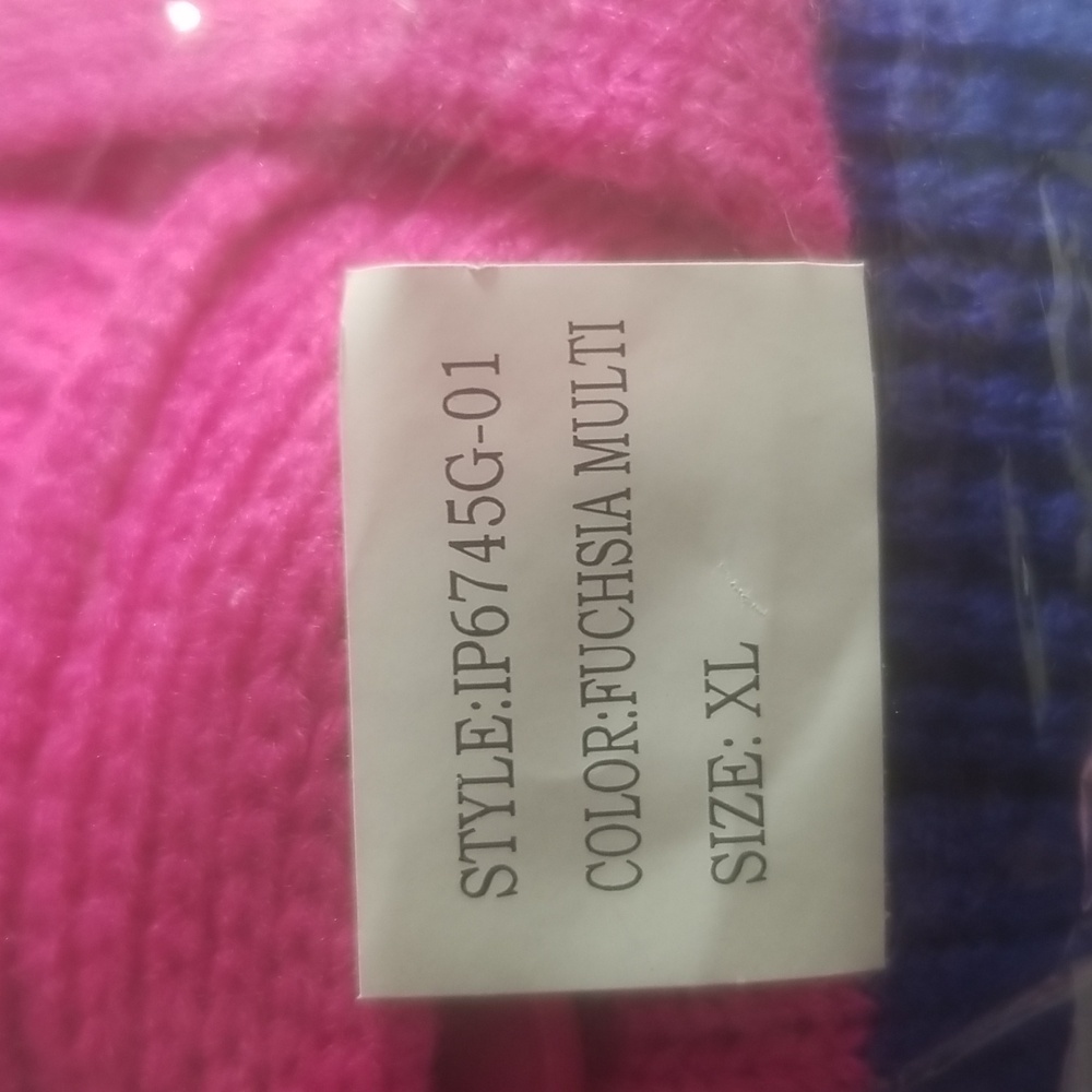 BIBI Fuschsia Multi Stripped Cardigan (xl)NWT - Picture 10 of 10